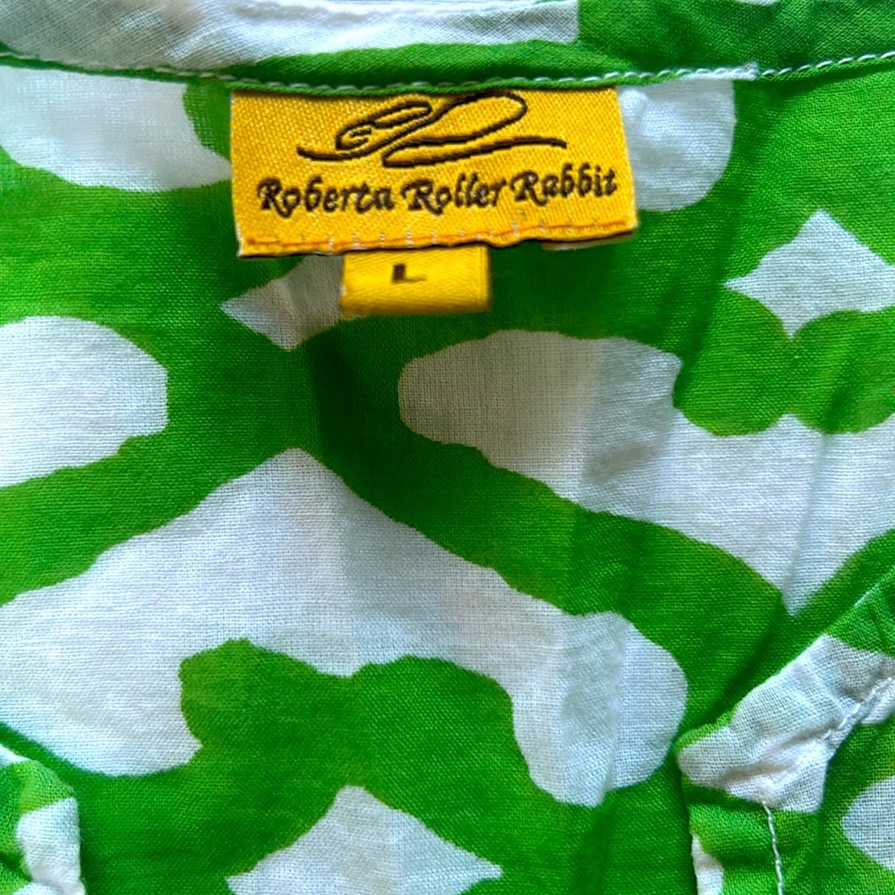 Roberta Roller Rabbit Green Patterned Tunic/Swims… - image 2